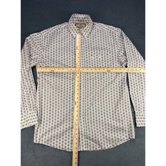 Wrangler Western Cowboy Button Down Shirt Red/White Mens Med - Picture 7 of 9